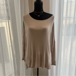 Super soft Tan long sleeved oversized shirt